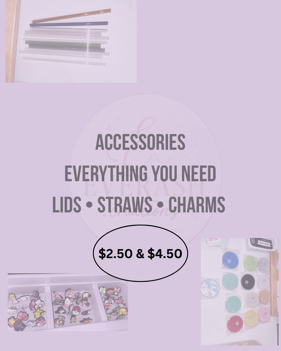 Accessories ->Lids, straws, charms & more!
