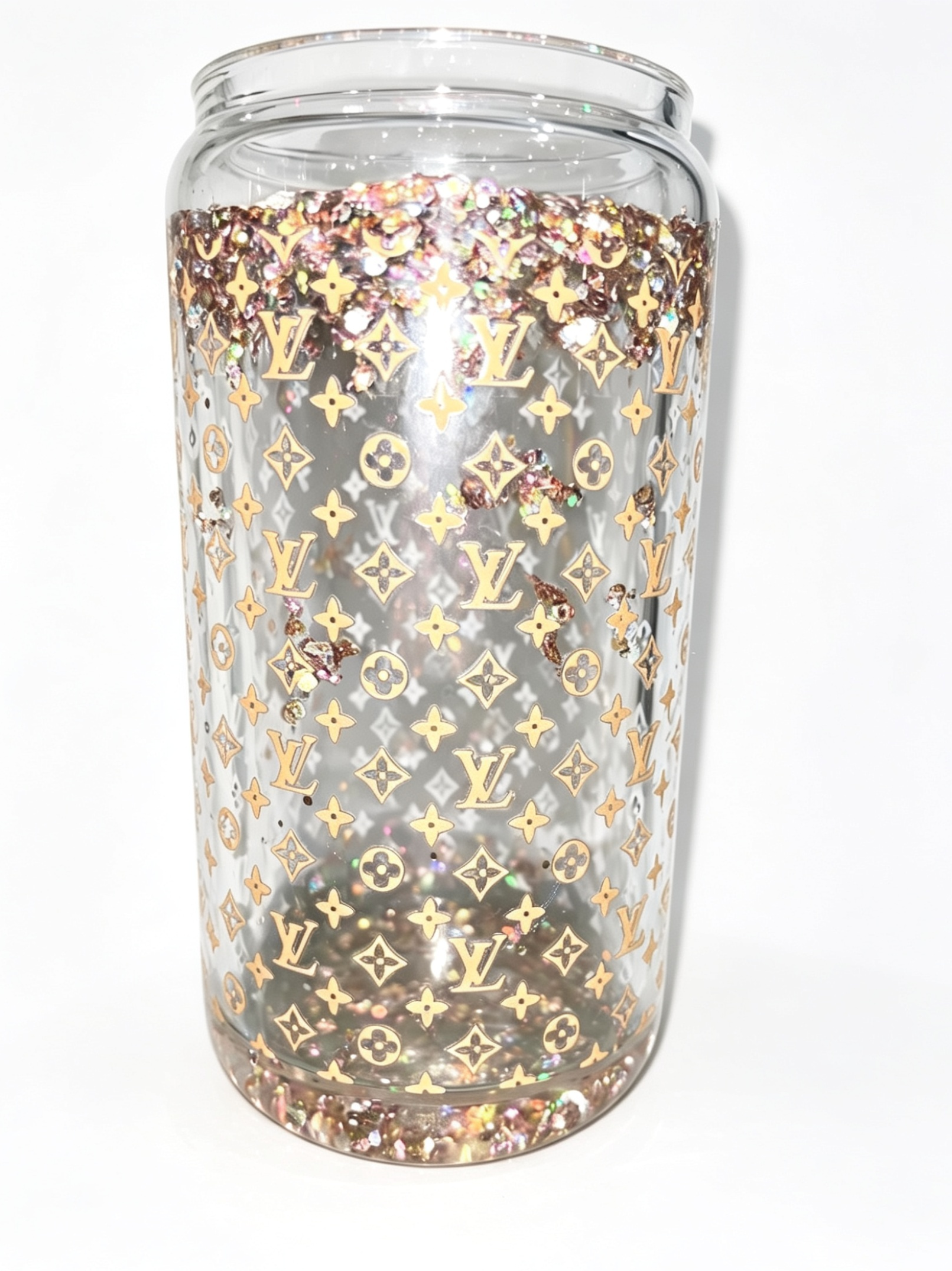 LV Rose Gold Glow Snow Globe Tumbler (one only )